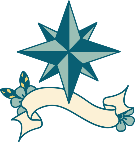 Bir insan tarafından çizilmiş geleneksel bir yıldız dövmesi