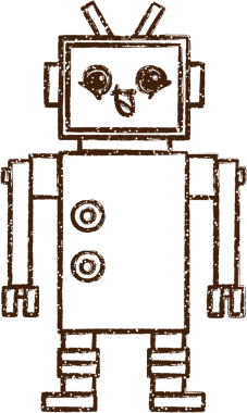 Bir insan tarafından çizilen Çılgın Robot Kömürü