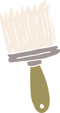 Bir insan tarafından çizilmiş karalama boya fırçası.