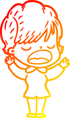 Bir insan tarafından çizilmiş bir karikatür kadın çizimi.