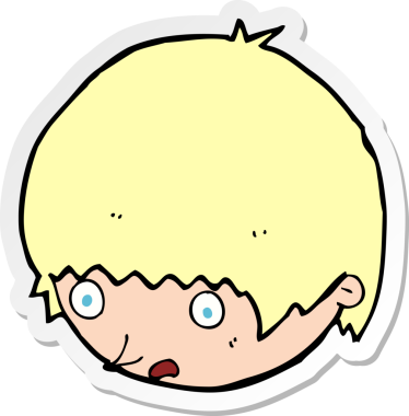 Bir insan tarafından çizilmiş bir karikatür çıkartması.