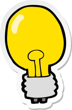 Bir insan tarafından çizilmiş elektrik ampulünün çıkartması.