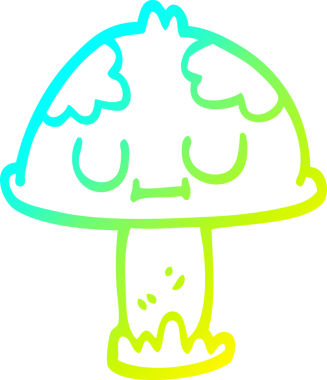 Bir insan tarafından çizilmiş bir çizgi filmin soğuk gradyan çizimi.