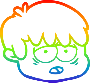 gökkuşağı gradyan çizgi çizimi bir insan tarafından çizilmiş bir erkek yüzü