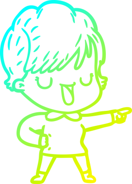 Bir insan tarafından çizilmiş bir karikatür kadın çizimi.