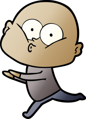 Bir insan tarafından çizilmiş kel bir adam.