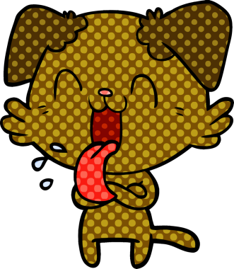 Bir insan tarafından çizilmiş nefes nefese bir köpek.