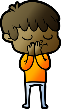 Bir insan tarafından çizilmiş mutlu çocuk çizgi filmi.