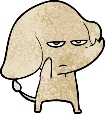 Bir insan tarafından çizilmiş kızgın bir fil.