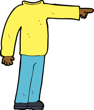 Bir insan tarafından çizilmiş kafasız bir adam.