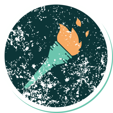 Bir insan tarafından çizilmiş yanan bir meşalenin sembolik dövmeli görüntüsü