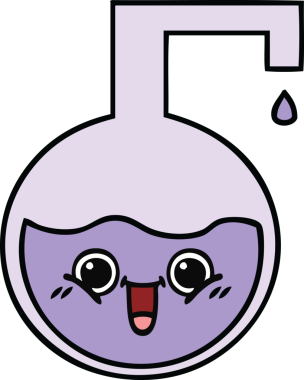 Bir insan tarafından çizilmiş bilimsel bir deneyin sevimli karikatürü.