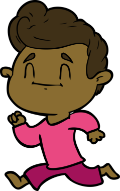 Bir insan tarafından çizilen mutlu çizgi film adamı