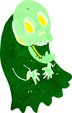 Bir insan tarafından çizilmiş korkunç bir çizgi film.