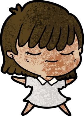 Bir insan tarafından çizilmiş karikatür kadın.