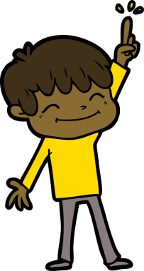 Bir insan tarafından çizilmiş mutlu çocuk çizgi filmi.