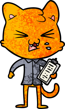 Bir insan tarafından çizilmiş kedi tıslaması.