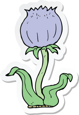 Bir insan tarafından çizilmiş vahşi bir çiçeğin çıkartması.