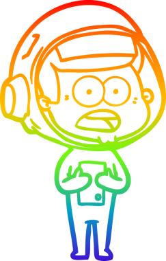 gökkuşağı gradyan çizgi çizimi bir insan tarafından çizilmiş astronot şaşırttı