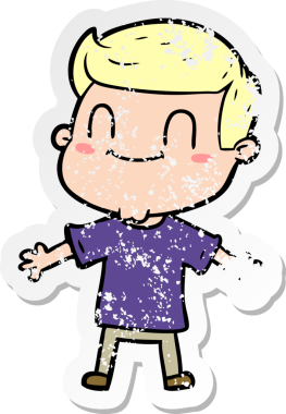 Bir insan tarafından çizilmiş, karikatür dostu bir adamın sıkıntılı çıkartması.