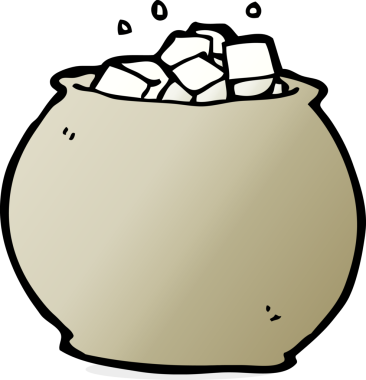 Bir insan tarafından çizilmiş şeker kasesi.