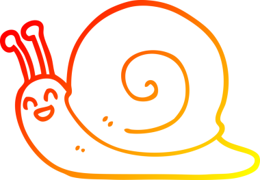 Bir insan tarafından çizilmiş bir salyangozun sıcak çizgi çizimi