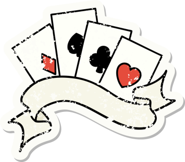 Geleneksel kart stili ve bir insanın çizdiği pankart dövmesi