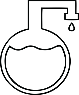 Bir insan tarafından çizilmiş bir bilim deneyinin çizgi çizimi