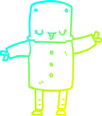 Bir insan tarafından çizilmiş soğuk gradyan robot çizimi