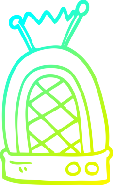 Bir insan tarafından çizilmiş eski bir radyonun soğuk gradyan çizimi.