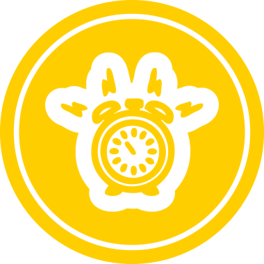 Alarm saati dairesel simgesi bir insan tarafından çizilmiş