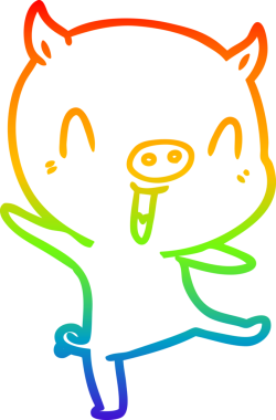 gökkuşağı gradyan çizimi bir insan tarafından çizilmiş domuz çizgi