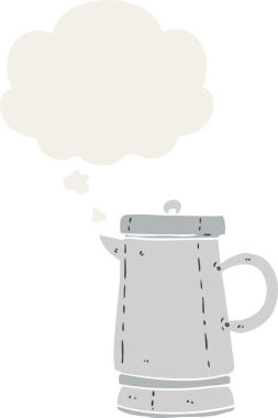 Düşünce baloncuğu insan tarafından çizilmiş eski bir çizgi film.