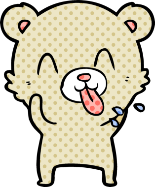 Bir insan tarafından çizilmiş bir çizgi film karakteri.