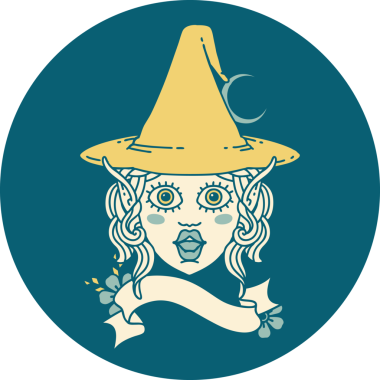 Retro Dövme Biçimi Elf karakteri bir insan tarafından çizilmiş