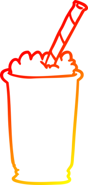Bir insan tarafından çizilen milkshake 'in ılık gradyan çizimi