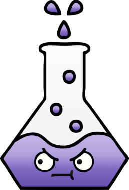 Bir insan tarafından çizilmiş bir deney şişesinin gölgelenmiş gölgesi.