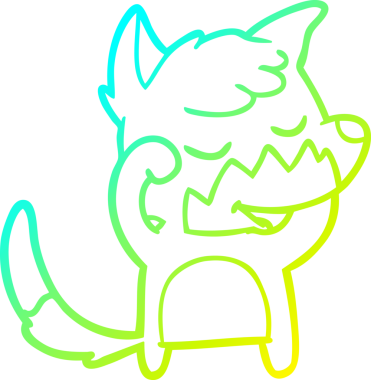 Bir insan tarafından çizilmiş bir tilki çizgi filminin soğuk gradyan çizimi