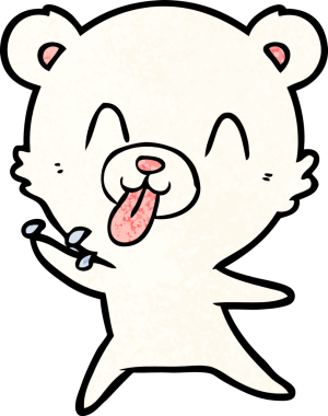 Bir insan tarafından çizilmiş kutup ayısı karikatürü