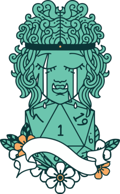 Retro Dövme Tarzı Ağlayan Ork Barbar Karakter Yüzü Doğal bir insan tarafından çizilmiş