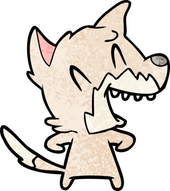 Bir insan tarafından çizilmiş gülen tilki çizgi filmi.