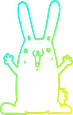 Bir insan tarafından çizilmiş bir çizgi film tavşanı çizimi