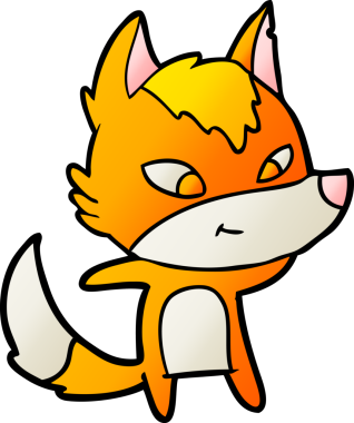 Bir insan tarafından çizilmiş tilki çizgi film karakteri