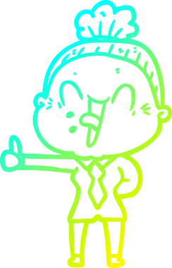 Bir insan tarafından çizilmiş, mutlu, yaşlı bir kadının çizimi.