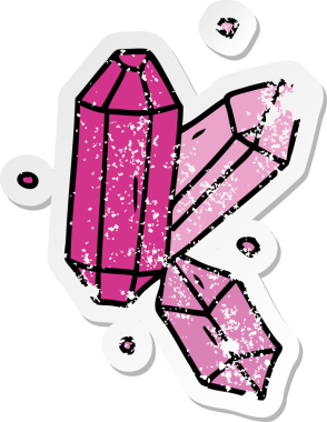 Bir insan tarafından çizilmiş kristal taşların çizilmiş karikatürü.