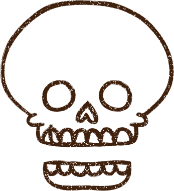 Ürkütücü Kafatası Kömürü Bir insan tarafından çizilmiş