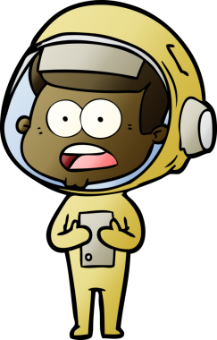 Karikatür bir insan tarafından çizilen astronotu şaşırttı.