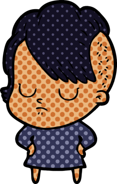 Bir insan tarafından çizilmiş karikatür kadın.