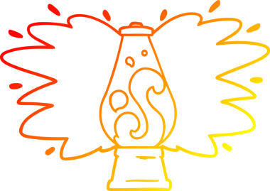 Bir insan tarafından çizilmiş çizgi film lav lambasının sıcak gradyan çizimi