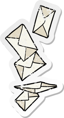 Bir insan tarafından çizilmiş karikatür çıkartması.